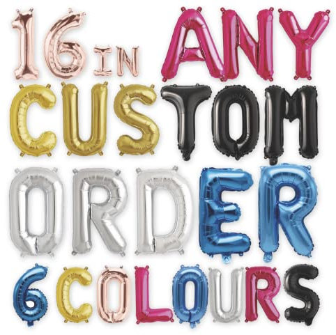 Small Letter & Number Balloons | Personalise Your Own Banner | NO HELIUM | PRICE PER LETTER | (Available in Red, Black, Silver, Gold, Rose Gold, Blue and Hot Pink)
