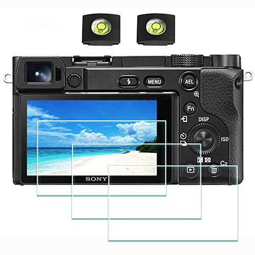 ULBTER Protection Ecran pour Sony Alpha A6600 A6400 A6300 A6000 A6100 A5000 et Housse de Sabot, Protecteur Verre Trempé Optique 0,3mm Dureté 9H -Lot de 3