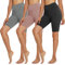 TNNZEET 3er Pack Radlerhose Damen High Waist Shorts Kurze Sporthose Blickdicht Sommer Leggings Unter Kleider für Sport Yoga,Schwarz/Hautfarbe/Hellgrau,L-XL