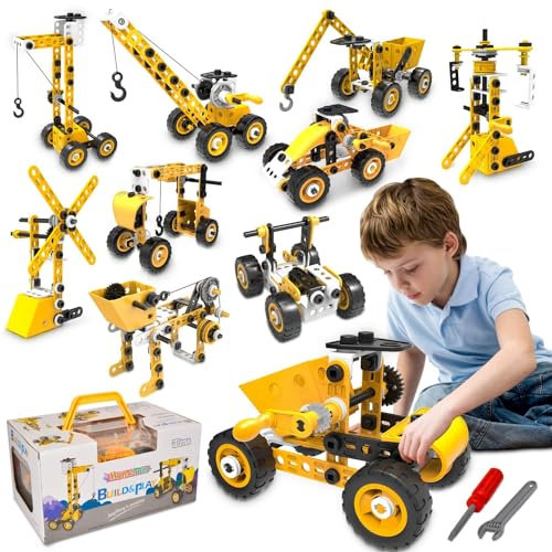 Educational Building Toys STEM Learning Kit, 10 in 1 Construction Blocks for Preschool Kids Age 3+, Engineering Toys Creative Set