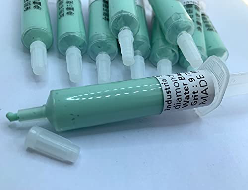 SIGNI 10Pcs Diamond Polishing Compound Lapping Paste stropping Emulsion for Polishing Metal and Jewelry (9.0 Micron-Lapping, Water Based)