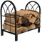 FUFU Funkenschutz Holzträger-Metallkorb, Brennholz-Rack-Stand-Heavy-Duty-Protokolle Halter for den Außenkamin-Kamin-Metall-Holz-Stapel-Stapler Organzier, schwarz Kaminzubehör (Size : 58x35x58cm)