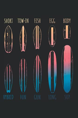 Surfbretter & Surfer Portfolio: Notizbuch Für Surfer Surfbrett Surfing Boy Girl Surf (Liniert, 15 x 23 cm, 120 Linierte Seiten, 6 x 9) Surfer Notizbuch Für Sommer Surfen SUP Wellenreiten