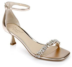 Jewel Badgley Mischka Women's Angel Sassy Kitten Heel Heeled Sandal, Rose Gold, 6.5 UK