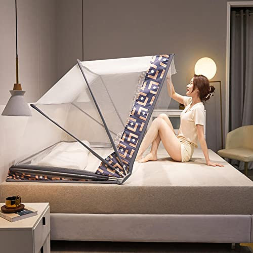WRTN Zanzariera per Letto, Zanzariera Portatile Pieghevole Pop-Up, Zanzariera da Viaggio per Letto Singolo/King Size Zanzariera per Insetti Camera da Letto a Baldacchino(E,80 * 190 * 98cm)
