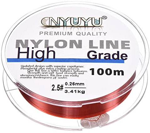 PATIKIL 109Yard/328FT Nylon Fishing Line, 8Lb Monofilament String Wire Fluorocarbon Coated for DIY Craft Hanging Decoration, Wine Red