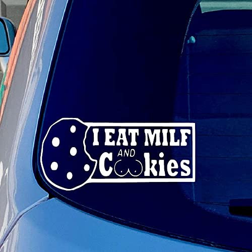 myrockshirt i eat Milf and Cookies von 15 cm Sticker Aufkleber Autoaufkleber