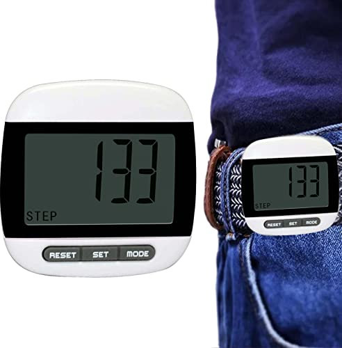Yeeda Contapassi per anziani, semplice contapassi da camminare, contapassi a incastro per passi e chilometri, calorie, contapassi con ampio display per anziani, bambini