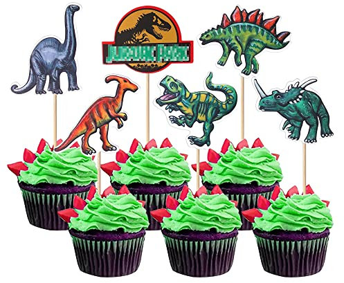 SYKYCTCY 36 Pack Dinosaur Cupcake Toppers Roar Rex Cupcake Picks for Boys Kids Dinosaur Birthday Baby Shower Party Cake Decorations Supplies