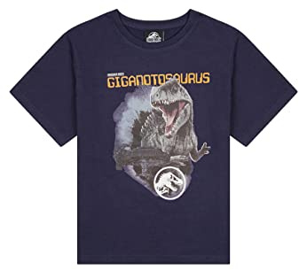 Jurassic World Giganotosaurus Jungen T-Shirt Dunkel-Blau (as3, Numeric, Numeric_140, Regular)