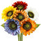 Olrla Long Stem Sunflowers Artificial Flower, 6 Multi Colors Silk Fake Vintage Flowers for Wedding Table Centerpieces Home Garden Party Decoration