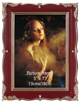 PHAREGE Rotgoldener Vintage-Rahmen für 12,7 x 17,8 cm große Bilder, kunstvoller antiker Rahmen mit Passepartout für 10,2 x 15,2 cm Fotos, horizontal oder vertikal, Tischplatte oder Wand