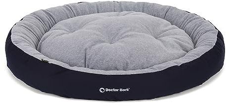 Doctor Bark Hundekorb Mittelgroße Hunde, Hundebett Weich, Rund, Flauschig - Kuscheliges Hundenest mit Wendekissen Fleece/Baumwolle - GreenLabel Hunde Bett (M - 60x50 cm, Königsblau)