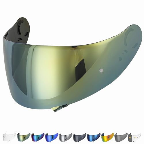 Everalo Kompatibel mit Shoei GT air 2 Visier - Gt Air - Neotec - Opticson - Cns1 - Helmvisier Pinlock Ready - Anti-Kratzer und Anti-Beschlag (Gold)
