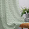 KOUFALL Durchscheinende Vorhänge, mit Pompons, Designer-Vorhänge für Wohnzimmer, Schlafzimmerfenster, 2er-Set, 132 x 259 cm lang, Salbeigrün