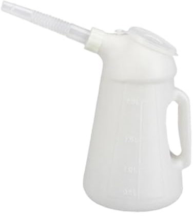 Folpus Bidon D'huile avec Bec Verseur, Bidon Distributeur, Durable, Récipient de Mesure D'huile de Fuite avec Couvercle pour Liquides de Véhicule, 2L