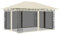 Bulliing Pavillon mit Moskitonetz Gartenzelt Pavillon Garten Pavillon Garten Pavillion Wetterfest 4x3x2,73 m Creme 180 g/m²