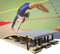 WOTZOV Gymnastik-Sprungbretter mit 9 Federn, groß, Robustes graues Sprungbrett für das Fitnessstudio zu Hause, Sprungbrett aus Holz für Erwachsene, 120 cm