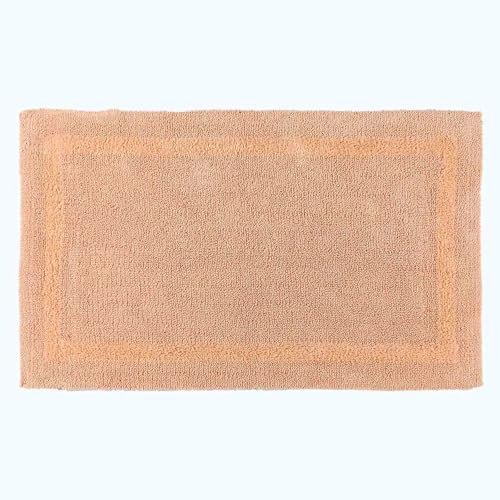 Homescapes Großer Badvorleger apricot, XXL Badematte 70x120 cm, Baumwoll-Badteppich Premium mit Wende-Design