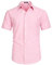 HISDERN Shirts for Men Oxford Formal Short Sleeve Pink Shirts Men Solid Button Down with Pocket Office Regualr Fit Summer, L