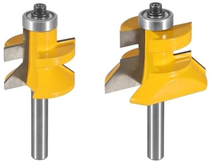 2pcs Large Ogee Stile and Rail Router Bit Set Milling Cutter Tools for Cabinet Door Woodworking(8mm)