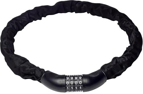 WedDecor 1m Heavy-Duty Chain with Steel Combination Padlock - 4-Digit Resettable Bike Lock for Gym, Locker, Outdoor Use, Weatherproof Keyless Security Lock for Gate, Keyless Lock