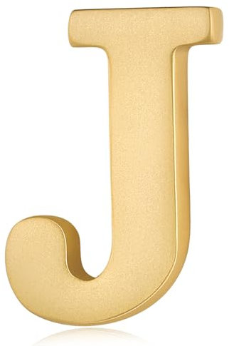 HONEY BEAR 1 Stück Buchstaben Brief Broschen Pins A bis Z, für Herren/Damen Anzug Hemd,Gold (J 0.59inch)