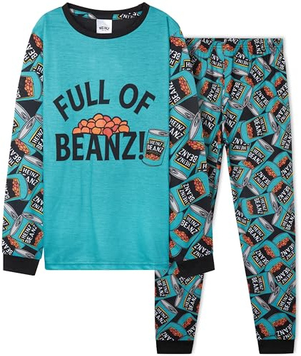 HEINZ Boys Pyjamas Long PJs Set Soft Breathable Nightwear Loungewear Baked Beans Comfy Sleepwear Funny Gifts for Boys