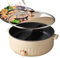 Electric Hot Pots with Double-Sided Pan, Electric Multi-Cookers with Divider, with 3 Speeds, Easy To Clean, Non-Stick Electric Cooker with Divider & Tempered Glass Lid, for 2-8 People