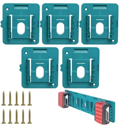 5 Pack Battery Holder Compatible with Makita Battery Holder 18V Battery Mount Compatible with Bl1860 Bl1850 Bl1840 Bl1830