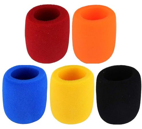 Thick Microphone Cover,Foam Mic Covers Windscreen Suitable for Most Standard Handheld Stage Microphone,Reusable Foam Covers (5 Pack)