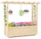 COSTWAY Jardinière avec 2 Treillis Latéraux Toit Suspendu en Bois Massif avec Trou de Drainage, Lit de Jardin Surélevé pour Plante Grimpante Fleurs Herbes, Naturel (115 x 40 x 103 cm)