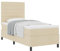 vidaXL Boxspringbett mit Matratze und Auflage in beigem Stoff, kompakt 100x200 cm, Rahmen für Schlafzimmermöbel, Schutzbezug, Schaumtaschenpad