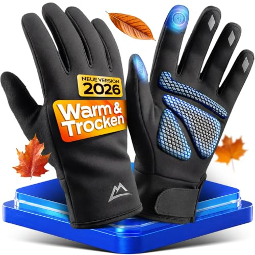 Nextcover® Winter Fahrradhandschuhe Herren & Damen mit ThermoShield 2.0 I Unisex Winterhandschuhe Fahrrad Größe S-XXL I Warme & wasserdichte Thermo Fahrrad Handschuhe Winter