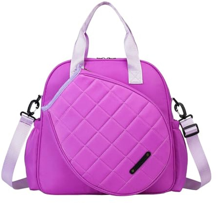 KESOTO Tennistasche Badmintontasche Umhängetasche Sporttasche Aufbewahrungstasche Aus Abriebfestem Stoff mit Großem Fach für Fitness Und Outdoor Sport, Lila