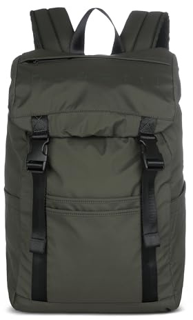 bugatti Legere Rucksack für Herren 15, leichter Outdoor-Daypack aus Rip-Stop-Polyester, olive