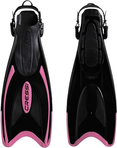 Cressi Palau Fins, Pinne Regolabili per Immersioni, Apnea e Snorkeling Adulto e Bambino, Nero/Rosa, 29/32 EU