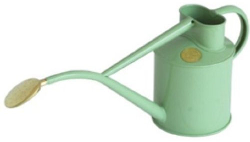 Haws V177SA Indoor Metal 2-Pint/1-Liter Watering Can with Rose and Gift Box, Sage Color: Sage