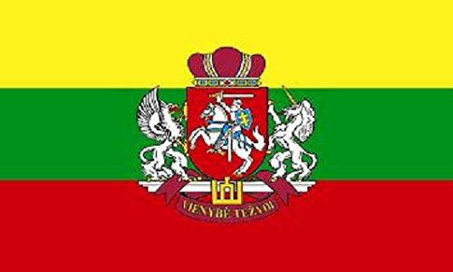 U24 Flagge Fahne Litauen mit Wappen 90 x 150 cm