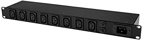 StarTech.com PDU08C13GB 8-Port Rack-Mount PDU with C13 Outlets, 10 ft Power Cord (BS 1363), Power Distribution Unit, 16 A, 1U