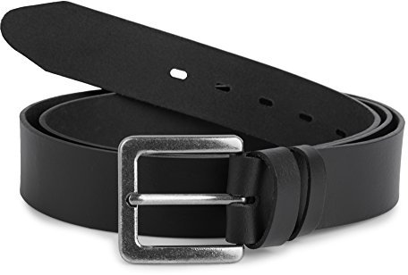 Ladeheid Herren Gürtel Ledergürtel Überlänge L11(Schwarz-4 (4 cm), 130 cm x 4 cm (Gesamtlänge 147,5 cm))