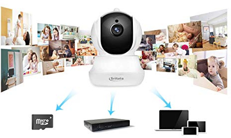 Sricam Italia SP020 Motorisierte WLAN-Kamera, 3 Megapixel, unterstützt microSD bis zu 128 GB SriHome App