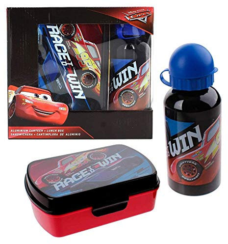 Disney Cars Brotdose & Alu Trinkflasche Kinder Lunchbox-Set