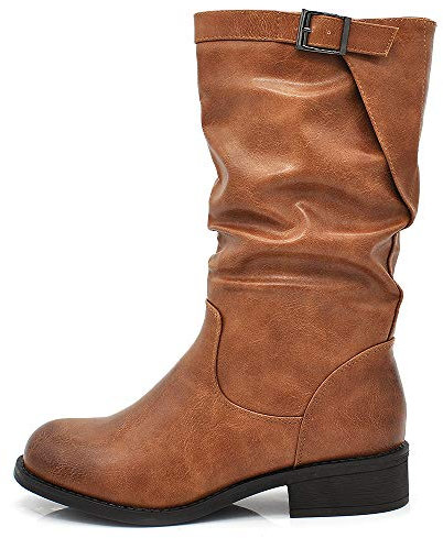 IF Fashion Stivali Stivaletti da Donna Bicker Motociclista 991 Camel N.36