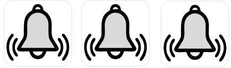 3 Stück Schalter Aufkleber Glocke Alarm Symbol Schalteraufkleber (RT25/15) (25 x 25 mm)