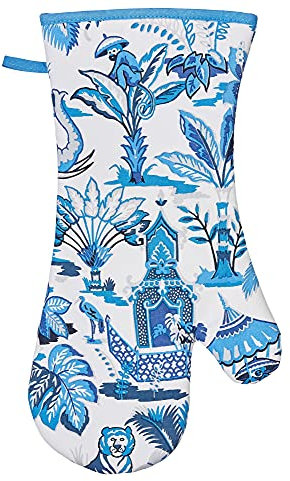 Ulster Weavers Blue Gauntlet (37 x 20cm) -100% Cotton-1 Piece Heat Resistant-Washable Oven Glove-Kitchen Accessories-Elephant Gifts, One Size