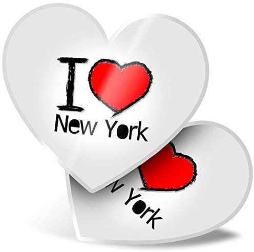 7752 Aufkleber in Herzform mit Aufschrift I Love New York NYC America für Laptops, Tablets, Gepäck, Scrapbooking, Kühlschrank, 2 Stück