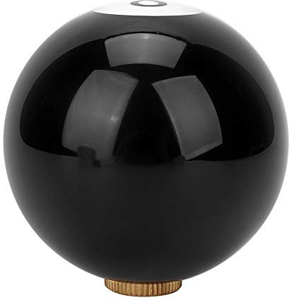 KIMISS Pomo universal para palanca de cambios de coche con 8 bolas de billar redondas, color negro