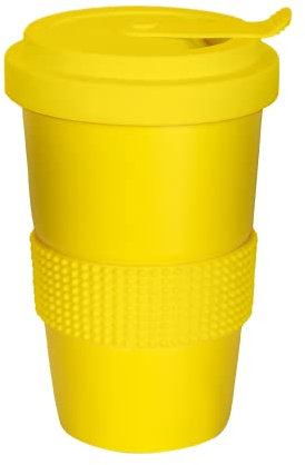 Mahlwerck Kaffeebecher to go aus Porzellan, Thermobecher, Coffeetogo Becher, mit auslaufsicherem Deckel, 400 ml, matt Sunny Yellow, Gelb