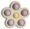 Mushie Blume Pressspielzeug für Kinder & Babys | Sensorisches Spielzeug | Konzentration & Aufmerksamkeit | Zartes Lila/Narzisse/Elfenbein